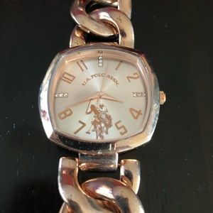 Chunky rose gold polo watch